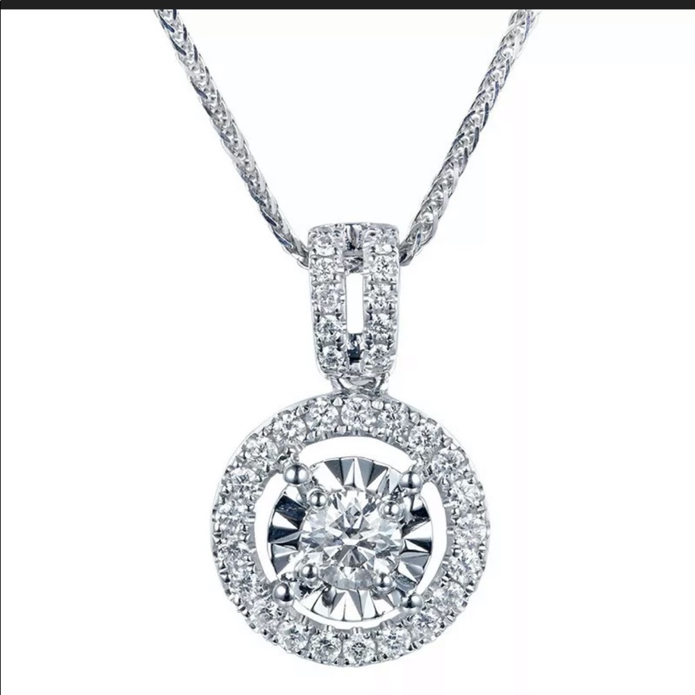 Sterling silver diamond necklace